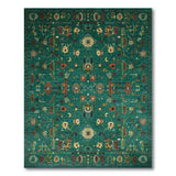 Traditional Persian Emerald Green Persian Floral Area Rug