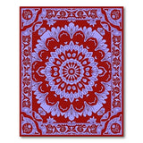 Ornate Red Persian Rug with Purple Floral Medallion
