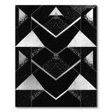 ODIKA Modern Geometric Black and Silver Washable Area Rug, Low Pile Non-Slip