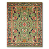 Lush Green Persian Floral Area Rug