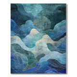 Abstract Area Abstract Blue Teal Wave Area Rug