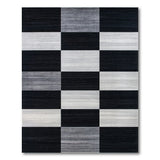 Modern Black White Geometric Checkered Area Rug