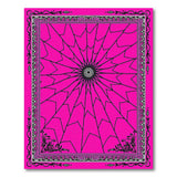 Pink Spider Web Geometric Area Rug