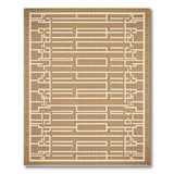 Beige Geometric Trellis Woven Area Rug