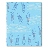 Playful Blue Fin Waves Coastal Area Rug
