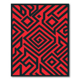 Geometric Modern Bold Red Maze Geometric Area Rug