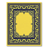 ODIKA Washable Navy & Gold Traditional Area Rug - Low Pile Non-Slip Robot Vacuum Friendly
