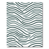 Wavy Teal Grey Modern Area Rug
