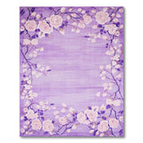 Purple Purple Rose Blossom Floral Area Rug