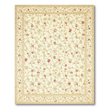 ODIKA Washable Traditional Floral Area Rug - Ivory/Red Low Pile Non-Slip