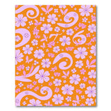 Vibrant Pink Floral Butterfly Orange Area Rug