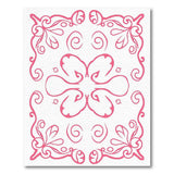 Pink Elegant Pink Floral Swirl Area Rug