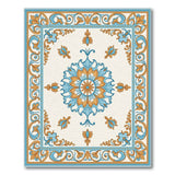 Ornate Blue Teal Persian Medallion Rug