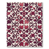 Pink Floral Vine Heart Area Rug