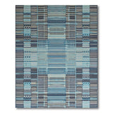 Blue and Teal Blue Teal Geometric Woven Area Rug