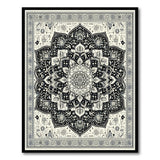 Intricate Black and White Intricate Black White Mandala Area Rug