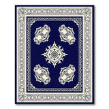 Ornate Navy Blue Persian Medallion Rug