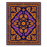 Vibrant Orange Purple Traditional Persian Rug