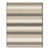 Beige and Neutral Beige Black Horizontal Striped Area Rug