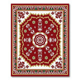 Red Elegant Red Persian Floral Medallion Rug