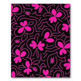 Vibrant Pink Floral Abstract Area Rug