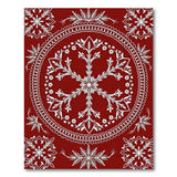 Intricate Snowflake Mandala Red Area Rug
