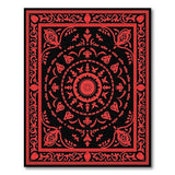 Red Black Traditional Persian Medallion Rug