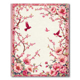 Pink Cherry Blossom Branches and Birds Rug