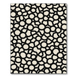 Black White Interlinked Bubble Geometric Area Rug