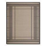 Beige Windowpane Grid Area Rug