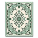 Elegant Green Floral Medallion Area Rug