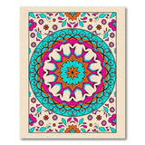 Vibrant Mandala Area Rug in Teal Pink Orange