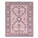 Blush Pink Geometric Heritage Tribal Rug