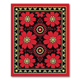 Bold Red Persian Floral Area Rug