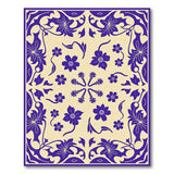 Ornate Purple Floral Cream Area Rug