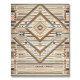 Tan Grey Diamond Southwestern Woven Rug