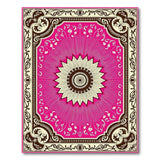 Ornate Pink Starburst Floral Area Rug
