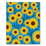 Vibrant Sunflower Blooms Blue Area Rug