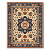 Multi-color and Patterns Beige Persian Floral Medallion Area Rug
