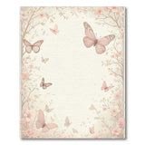 Floral Vintage Pink Floral Butterfly Area Rug