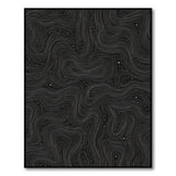 Abstract Wavy Contour Black White Area Rug