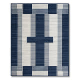 Navy Cross Grid Geometric Area Rug