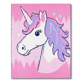 Sparkly Pink Unicorn Kids Cartoon Rug