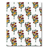 Maroon Mustard Floral Bloom Area Rug