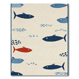 Whimsical Blue Fish Coastal Area Rug