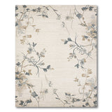 Beige Area Rug with Delicate Grey Branches Blooms