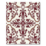Elegant Red Gold Floral Damask Area Rug