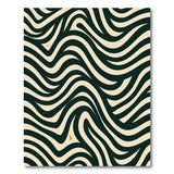 Wavy Black Zebra Stripe Area Rug