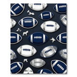 Navy Football and Wildlife Silhouette Area Rug