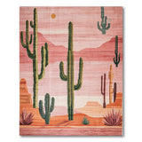 Pink Cactus Desert Sunset Area Rug
